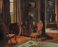 Ernő Tibor, Interior aristocratic, ulei pe pânză