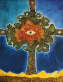 Ochi demiurgic by Petre Velicu, ulei pe pânză, sold Jan 2021