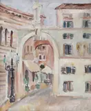 Florența Pretorian, Stradă în Roma, ulei pe pânză