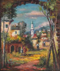 Mihai Adamiu, Balcic, ulei pe carton