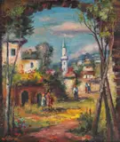 Mihai Adamiu, Balcic, ulei pe carton