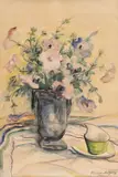 Lisianthus by Ecaterina Cristescu Delighioz, 1940, acuarelă pe hârtie, sold Jan 2021