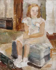 Portret de fetiță by Florența Pretorian, ulei pe pânză, sold Jan 2021