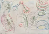 Pavel Ilie, Lume fantastică, 1968, acuarelă pe hârtie