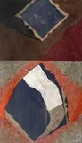 Toma Roata, Galaxii posibile 18, 1974, acuarelă, cărbune, guașă și colaj pe carton
