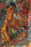 Autoportret by Wanda Sachelarie Vladimirescu, ulei pe pânză, sold Nov 2020