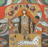 Carmen Groza, Legendă II, 1978, tempera pe sticlă