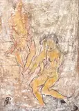 Milița Petrașcu, Maternitate, 1958-1959, pastel și tuș pe carton