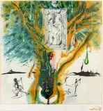 Salvador Dalí, Masa de smarald, serigrafie pe mătase