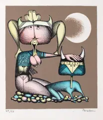 Jules Perahim, Regele și supușii, cromolitografie