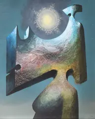 Jules Perahim, Sans titre, 1968, ulei pe pfl