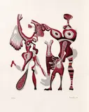 Jules Perahim, Personaje în culmea fericirii, 1977, acvaforte