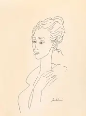 Idel Ianchelevici, Melancolie, tuș pe hârtie