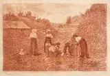 Theodor Aman, Popas la munca câmpului, 1875, acvaforte și gravură cu acul