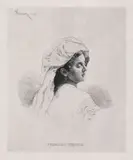 Frumoasa țărancă by Theodor Aman, acvaforte, sold Oct 2020