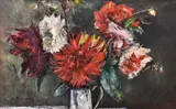 Cană cu crizanteme by Gheorghe Petrașcu, cca. 1934-1935, ulei pe pânză, sold Oct 2020