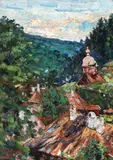 Peisaj pe Valea Agapiei by Octav Băncilă, 1915, ulei pe pânză, sold Oct 2020