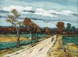 Jean Cheller, Drum de țară, 1937, ulei pe carton