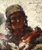 Corturară by Octav Băncilă, 1913-1915, ulei pe pânză, sold Oct 2020