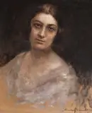 Portretul domniței D. by Nicolae Vermont, 1929, ulei pe carton, offered Oct 2020