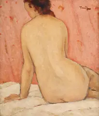 Nicolae Tonitza, Nud văzut din spate, 1929-1930, ulei pe carton