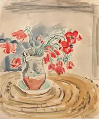 Maci by Max W. Arnold, acuarelă și creion pe hârtie, sold Oct 2020