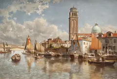 Jacques Carabain, Vedere din San Pietro di Castello, 1913, ulei pe pânză