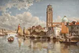 Jacques Carabain, Vedere din San Pietro di Castello, 1913, ulei pe pânză