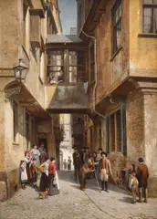 Jacques Carabain, Stradă din Frankfurt, 1923, ulei pe pânză