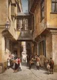 Jacques Carabain, Stradă din Frankfurt, 1923, ulei pe pânză