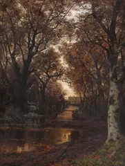 Hans von Bartels, Toamnă la Palatul Schönbrunn, ulei pe pânză