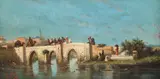 Alphonse Lévy, Scenă orientală, 1888, ulei pe lemn
