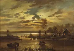 Alexandre Kreutzer, Nocturnă, 1882, ulei pe pânză