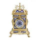 Impresionant ceas cu decor Neo-Renascentist, din bronz doré si porțelan pictat manual, sec. XIX, piesă de colecție by Manufactură Ulysse Blois, porțelan pictat; bronz turnat, cizelat, aurit, sold Oct 2020