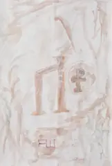 Logos by Paul Gherasim, 2002, acuarelă pe hârtie, offered Sep 2020