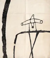 Ion Bitzan, Zbor, 1968, gravură cu șablonul