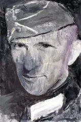 Bogdan Vlăduță, Portretul lui Ernst Junger, ulei pe pânză lipită pe carton