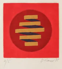 Torund (II) by Vasile Dobrian, 1987, linogravură, sold Sep 2020