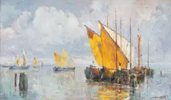 Veneția by Alexandru Poitevin Scheletti, ulei pe pânză, sold Sep 2020