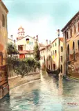Canal la Veneția by prima jumătate a sec. Xx Școală Italiană, ulei pe pânză, sold Sep 2020
