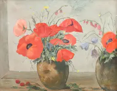Maci by Iosif Steurer, ulei pe carton, sold Sep 2020
