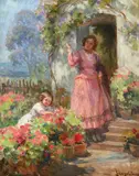 Imre Gergely, Grădina cu trandafiri, ulei pe pânză