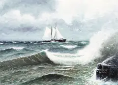 Mare învolburată by Ion Doboşariu, 1982, ulei pe carton, sold Sep 2020