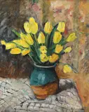 Aurelia Aricescu Vasiliu, Lalele galbene, ulei pe pânză
