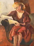 Lucretia Mihail-Silion, Lectură, ulei pe carton