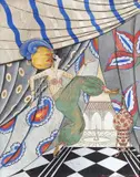 Dansatoare orientală by Nicolae Alexandrescu-Caramanlău, 1927, acuarelă pe hârtie, sold Sep 2020