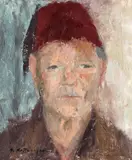 Gabriel Catrinescu, Portret de turc, 1975, ulei pe placaj