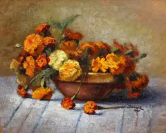 Denise Iordănescu, Crăițe, 1940, ulei pe carton