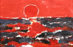 Apus by Ion Pacea, guașă pe hârtie, sold Sep 2020