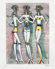 Mihai Rusu, Cele 3 grații, 1988, cromolitografie